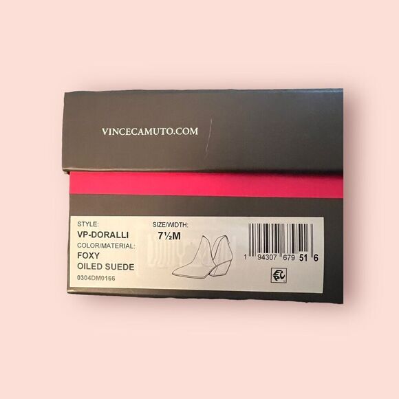 Vince Camuto Taupe Gray Foxy‎ Oiled Suede Ankle Boot Womens Size 7.5M Doralli - Picture 5 of 5